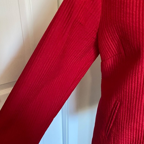 Coldwater Creek Bright Red Silk Blend Tie Back Holiday Light Jacket- Sz-10 - Picture 5 of 16